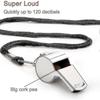 2pcs Whistle, Stainless Steel Super Loud Sports Whistle With Lanyard - RIpj