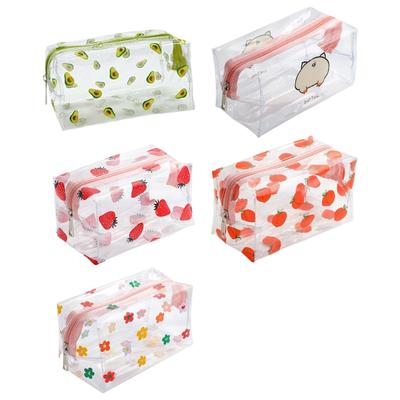 Transparent Makeup Bag Water Resistant Clear Cosmetic Bags Practical PVC Toiletry Case For Brushes and Essential
