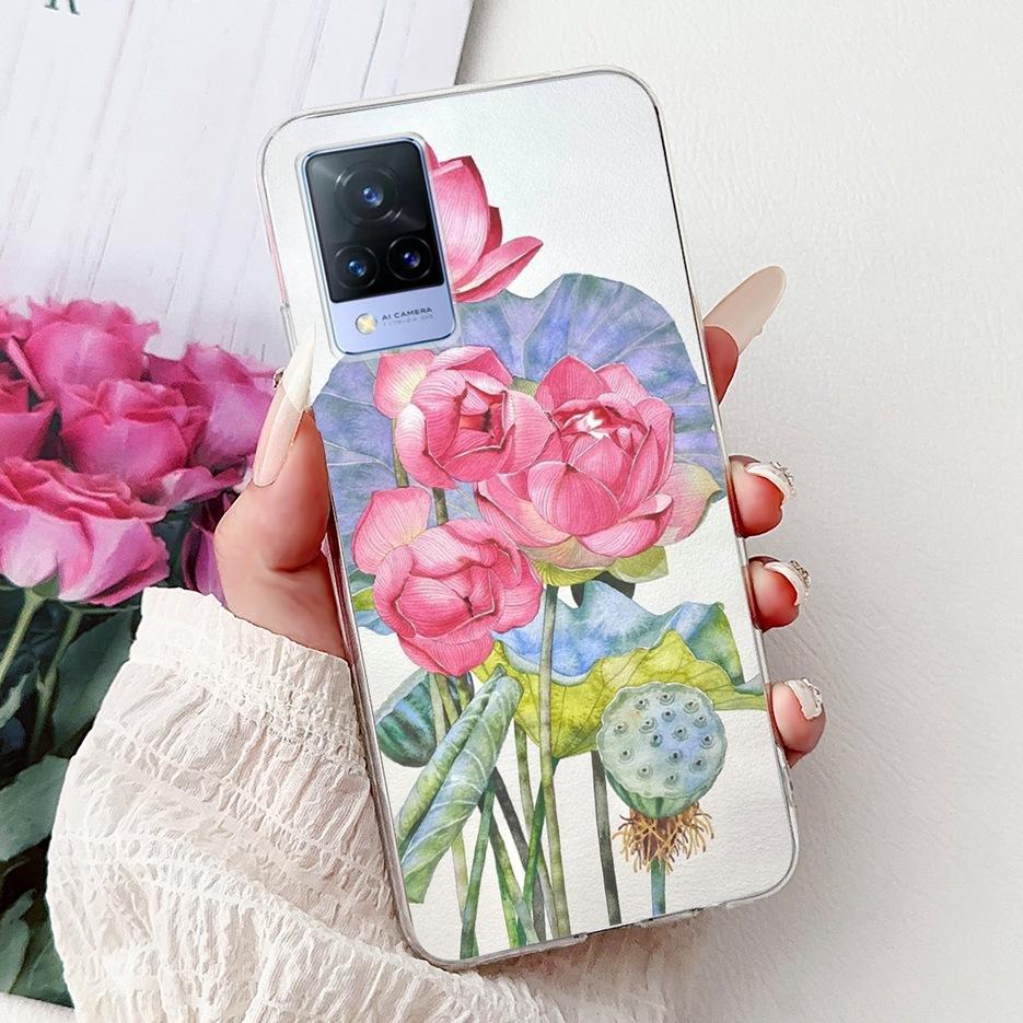 For Vivo V21e Case V2061 Cute Cat Lion Painted Cover Soft Silicone Phone Cases For Vivo V21 V2066 V2108 V 21 VivoV21 E 4G Fundas