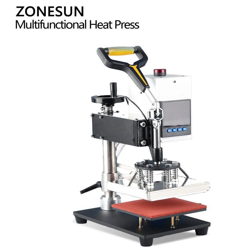 ZONESUN Digitale Multifunktions-Heißpresse Stempelwerkzeug 15x15cm für T-Shirts Mauspads Einlegesohlen Leder Pyrografie ZS-90ZY