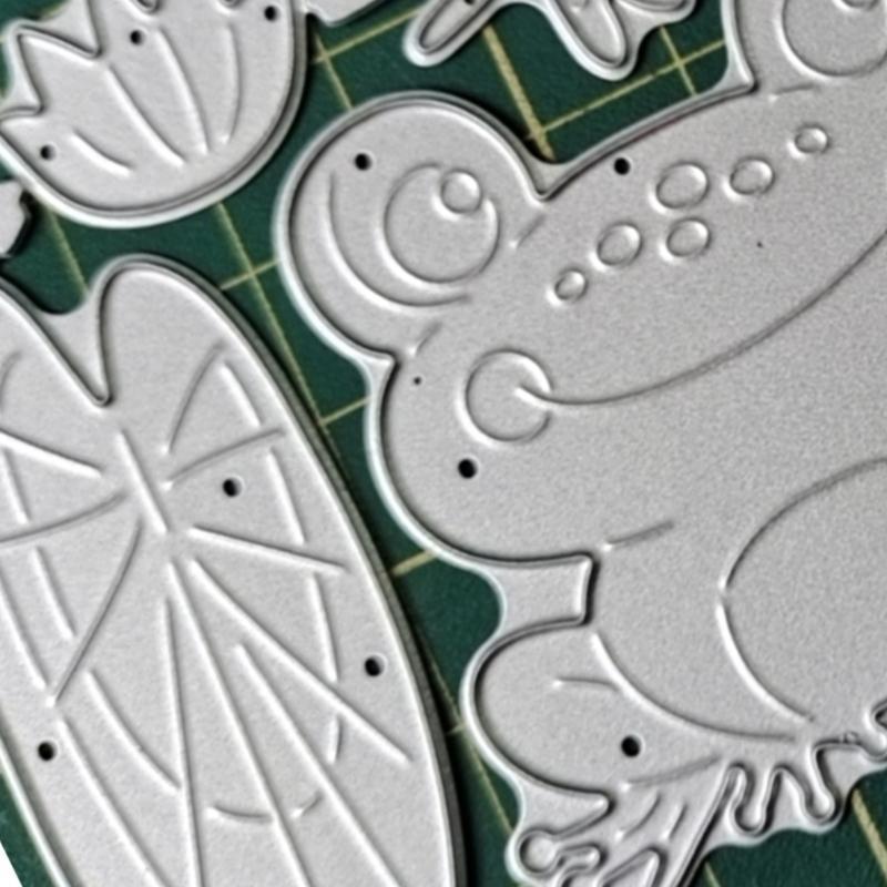 for Frog Lotus Pond Cutting Dies Stencil Template Embossing Art Craft Decoration