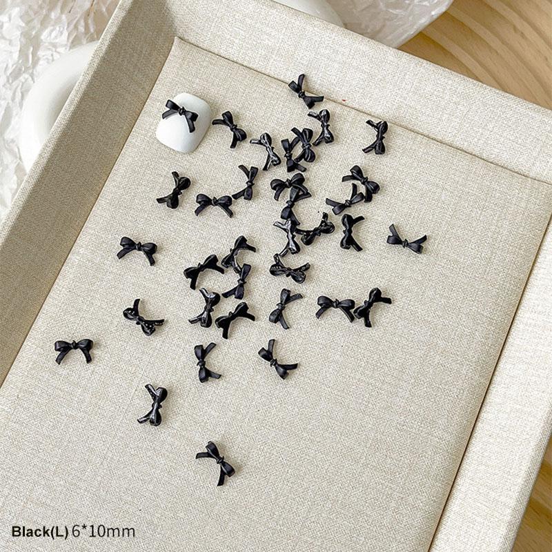 50Pcs Colorful Bow Nail Art Parts Charms Bulk Shiny Mini Resin Ribbon Nail Rhinestones Diy Summer Nail Art Decor Accessories