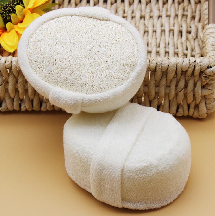 Summer Loofah Bath Scrubber Slices: Cotton & Linen Back Scrubber with Dotted Design