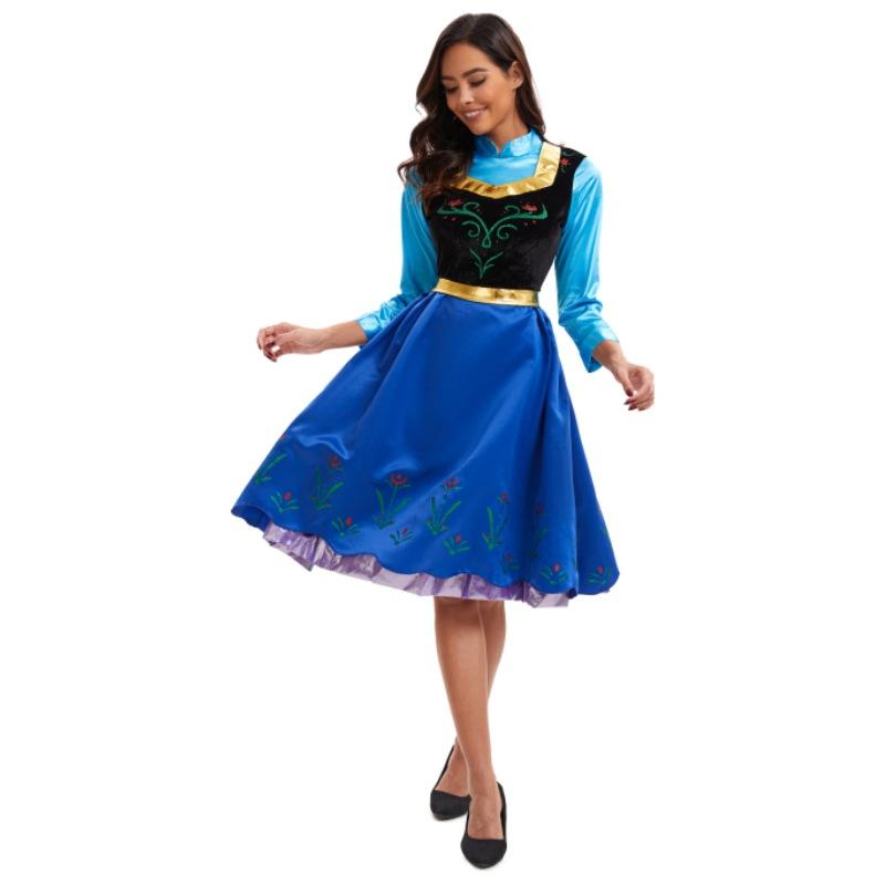 Halloween Costume Frozen Anna Dress Cosplay Queen Costume