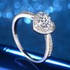 Accessories Simulation Diamond Heart Ring Silver Jewelry Mixed Batch, Fashion Non-Fading Ring, Birthday Gift