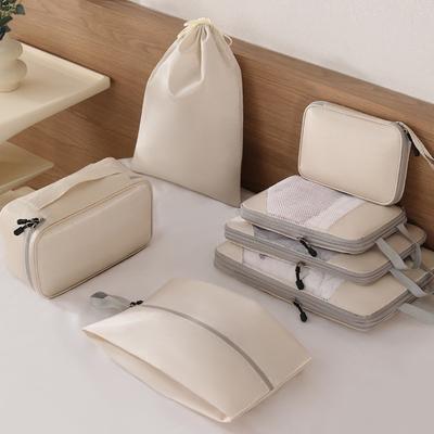 3pcs Large Capacity Travel Compression Bags Extensible Multifunctional Travel Organizer Cubes Space Saving Zipper Closure
