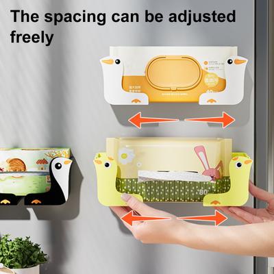 Soporte de Caja de Pañuelos tipo Guante Dispensador Ajustable de Papel Higiénico Montaje en Pared Soporte de Toallas para Nevera para Cocina Baño Refrigerador