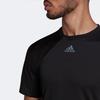 Adidas Solid Color Logo Fitness Short Sleeve T-Shirt Men Tops Black HP1932