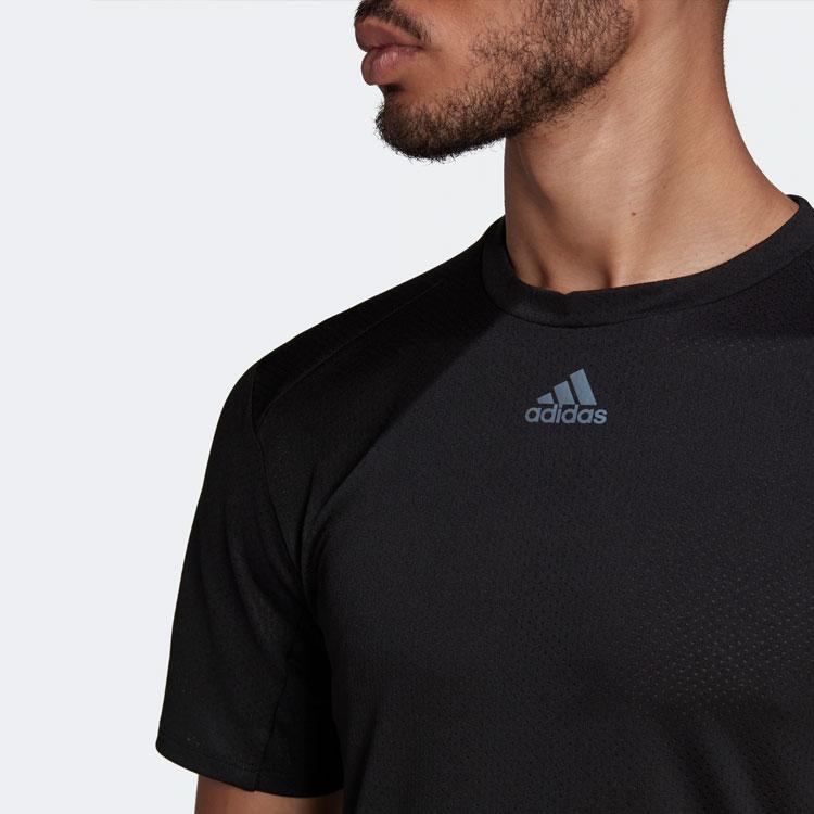 Adidas Solid Color Logo Fitness Short Sleeve T-Shirt Men Tops Black HP1932