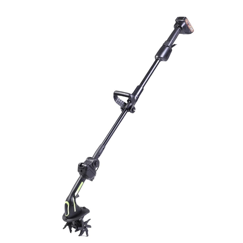 Cordless Tiller Cultivator Rechargeable Electric Garden Tiller Battery Powered Rototiller with 2 Batteries for Lawn