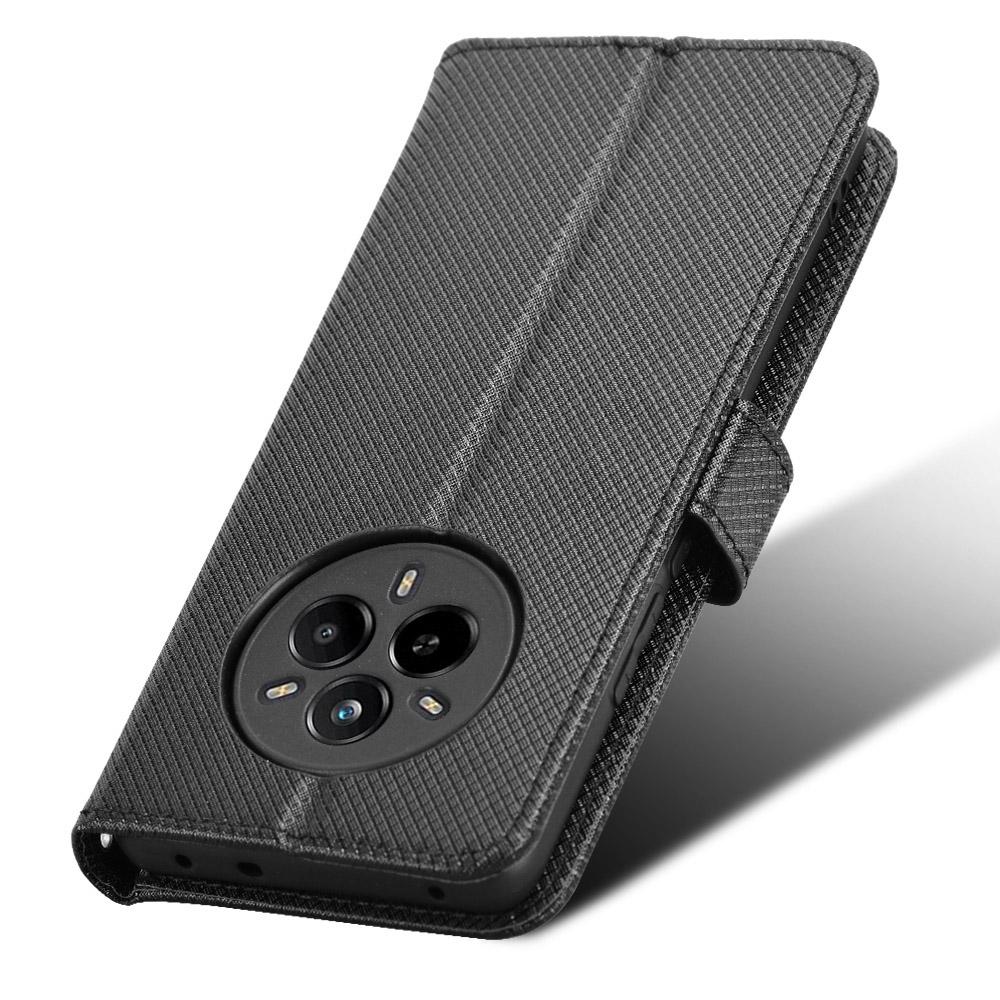 For Realme 14 Pro 5G Case PU Leather Diamond Texture Wallet Phone Cover