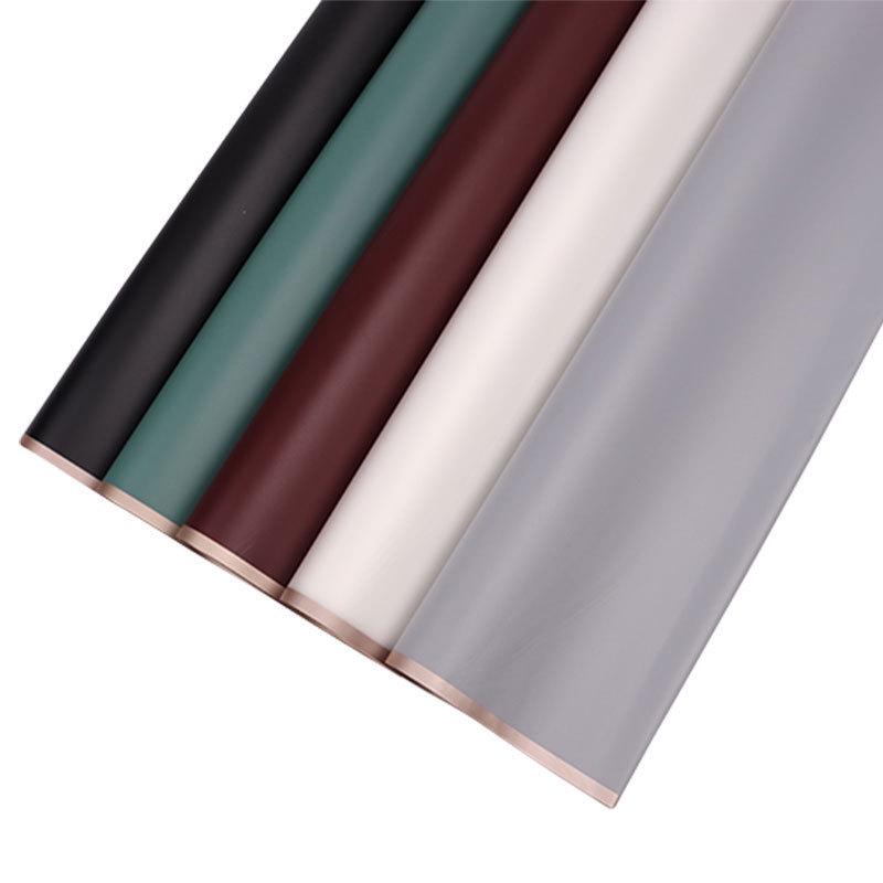 Gold-Edged Jelly Film Korean Bouquet Wrap - Translucent, Waterproof, Christmas Flower Wrapping Paper.