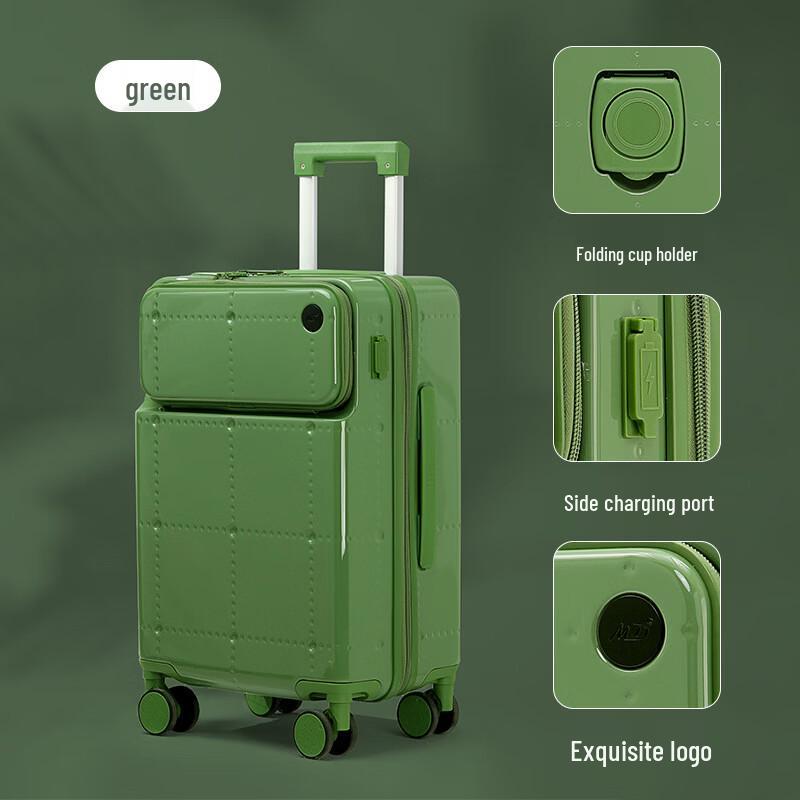 Women s Front-Opening Luggage with Cup Holder 20 inch