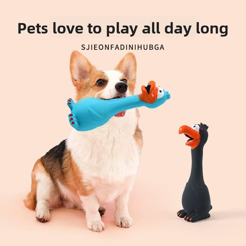 Vocalizing Latex Screaming Chicken Pet Toys, Durable Teething Latex Venting Chicken Pet Products