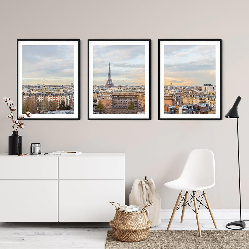 Paris Panorama Landscape Canvas Painting Eiffel Tower Posters and Prints Modern Wall Art Picture for Living Room Home Decor