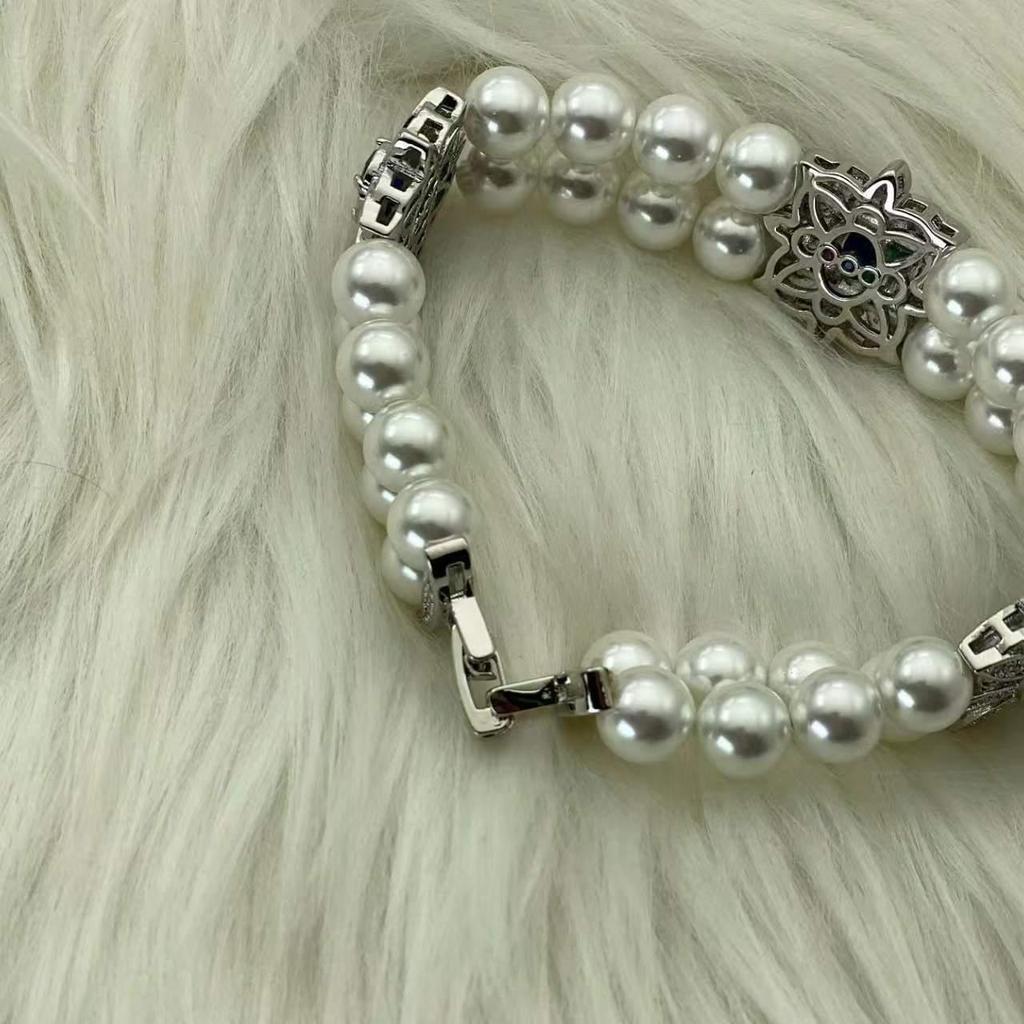 Aquamarine Pearl Bracelet - Elegant Niche Design for Women, Perfect Bestie Birthday Gift