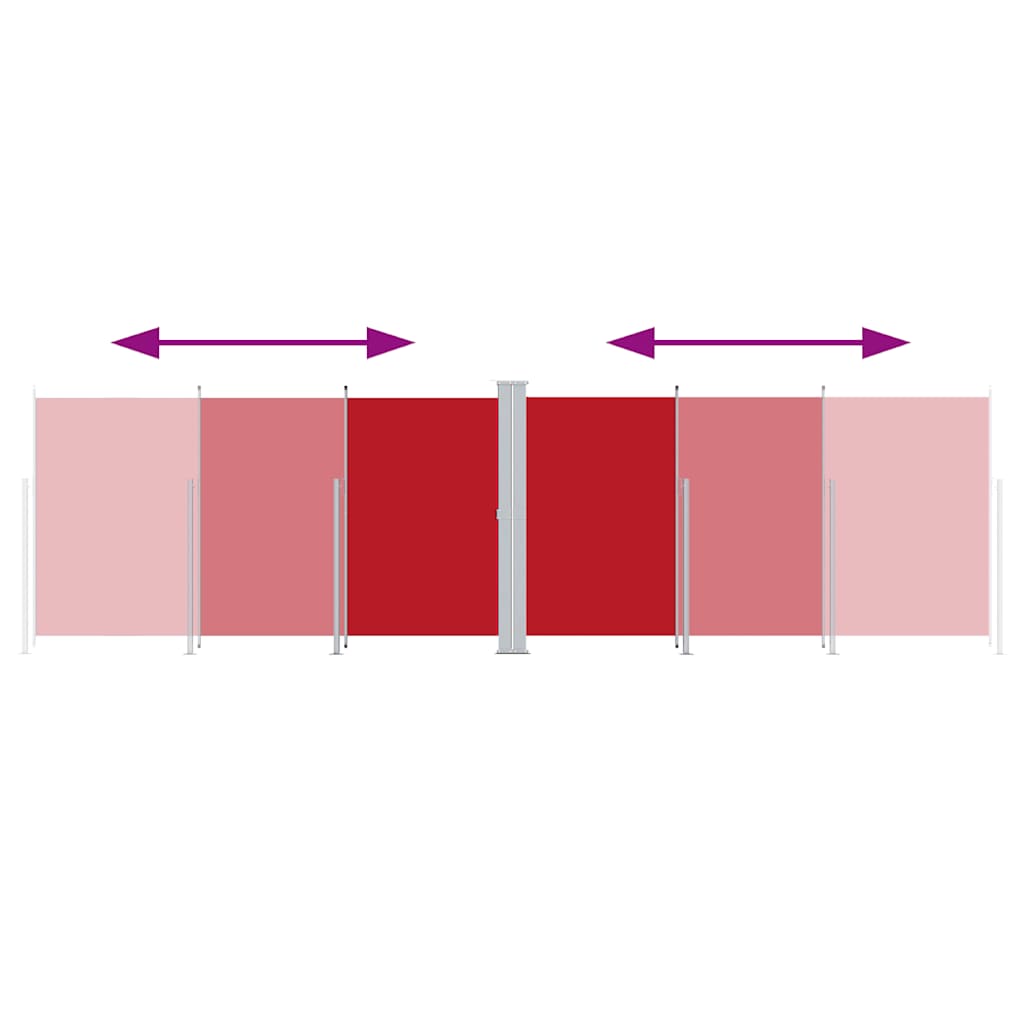 Vidaxl Foldable Side Awning, Red, 200 X 600 Cm
