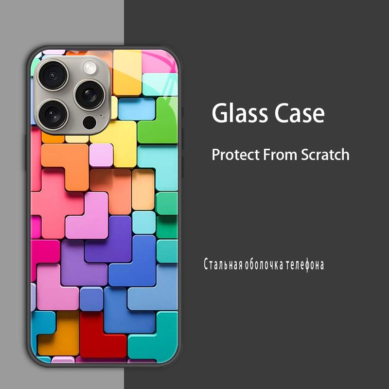 Für iPhone 15 15Pro Max Plus Hülle Abdeckung Hartglas Hülle Hartschale Bumper Für iPhone 14 Pro 14 Plus 14Pro Max Schutzhülle