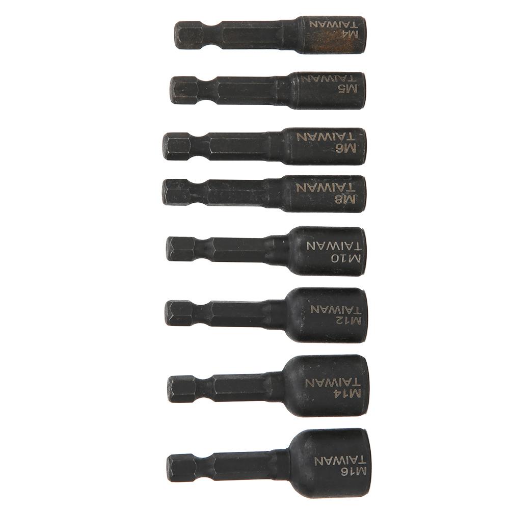 8 Stück Gewindebohrer-Nuss Hohe Härte Legierter Stahl 1/4 Sechskantschaft Druckluftschrauber-Zubehör