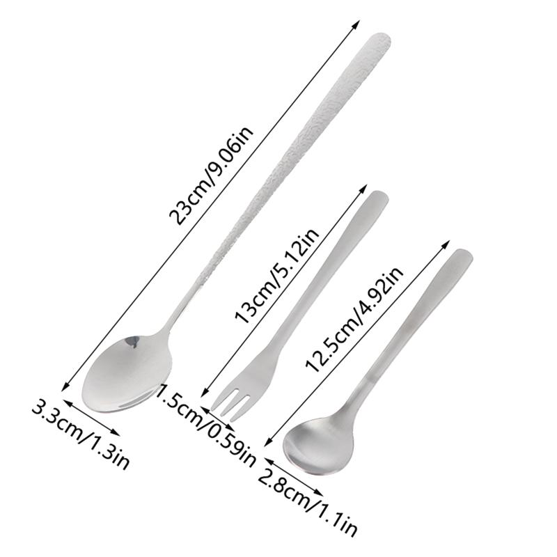 Outdoor Stainless Steel Fork Spoon Salad Spoon Cake Fruit Fork Western Fork Tableware For Home School And Restaurant