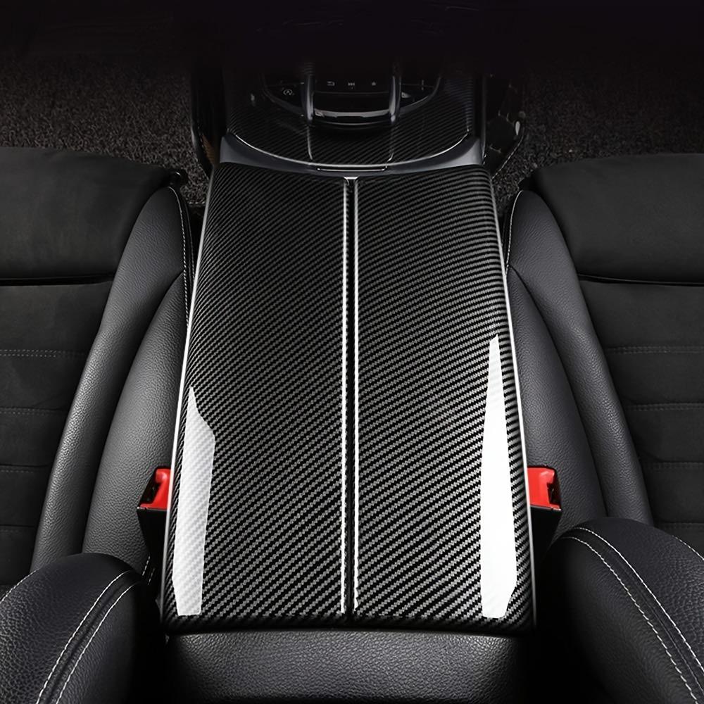 Carbon Fiber Armrest Box Protective Pad For Mercedes-Benz W205 W177 15-25 Central Console Cushion Cover Stickers Car Accessories