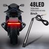 Barra de Luz para Motocicleta Universal IP68 à Prova d'Água Bicolor 48 LED SMD Lanterna Traseira de Motocicleta Seta para Racer