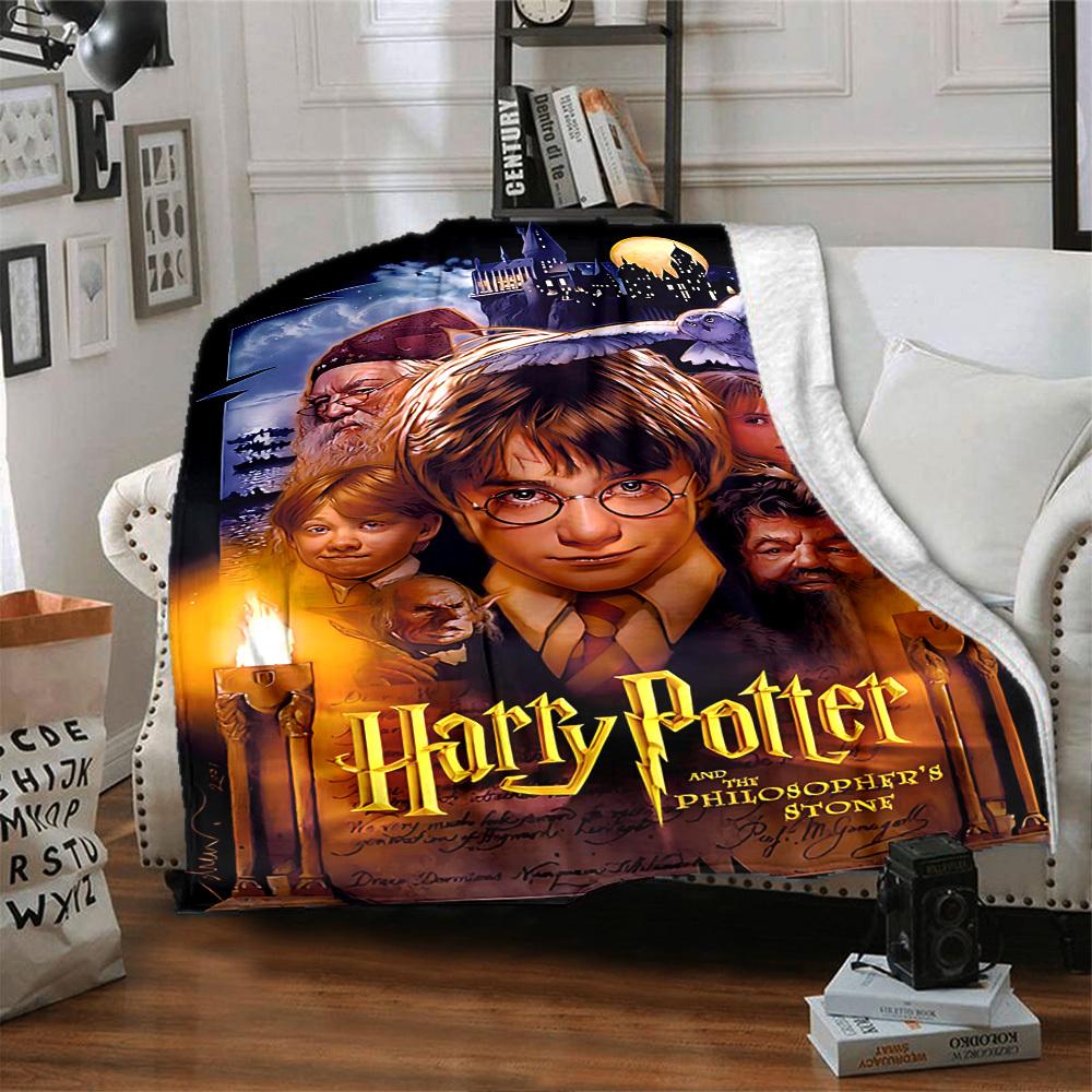 1pc Harry Potter, Philosopher's Stone Flannel Blanket Soft Warm Throw for Home, Office, Travel, All-Season Cozy Bedding GiftL1315