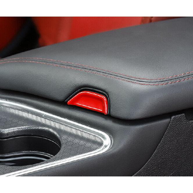 For Dodge Challenger 2015-2023 Fiery Red Console Armrest Box Switch Cover Trim