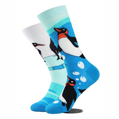 Trendiger Strumpf-Stil - Herren Große Größe Mittellange Baumwollsocken - Tierleben Serie Thema Trendige Strümpfe