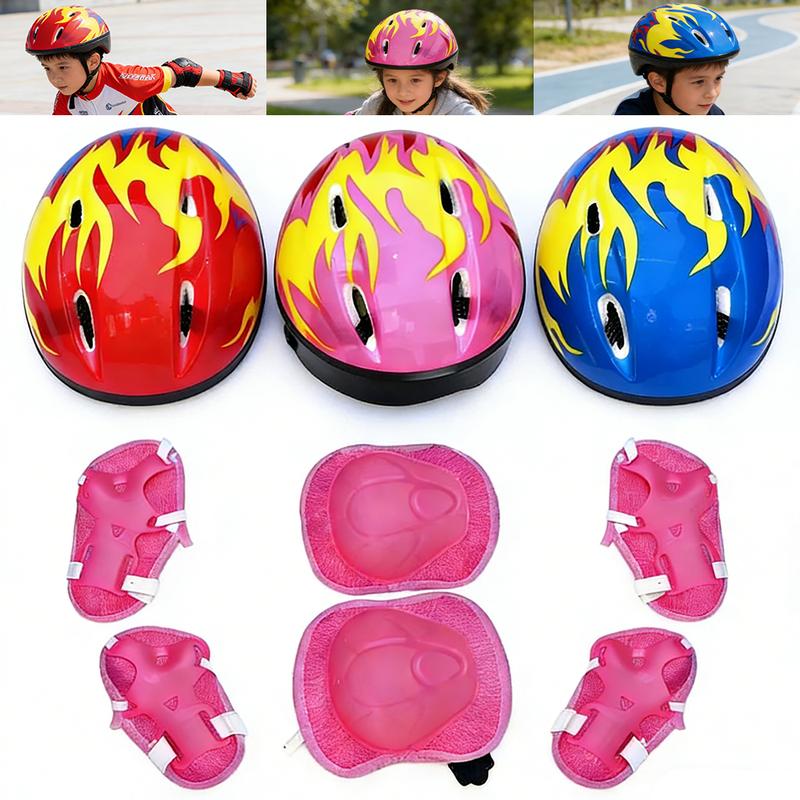 Adjustable Child Safety Protective Set Bicycle Helmet Knee Elbow Pads Balance Bike Guards for Kids Cycling Roller Skating Sports