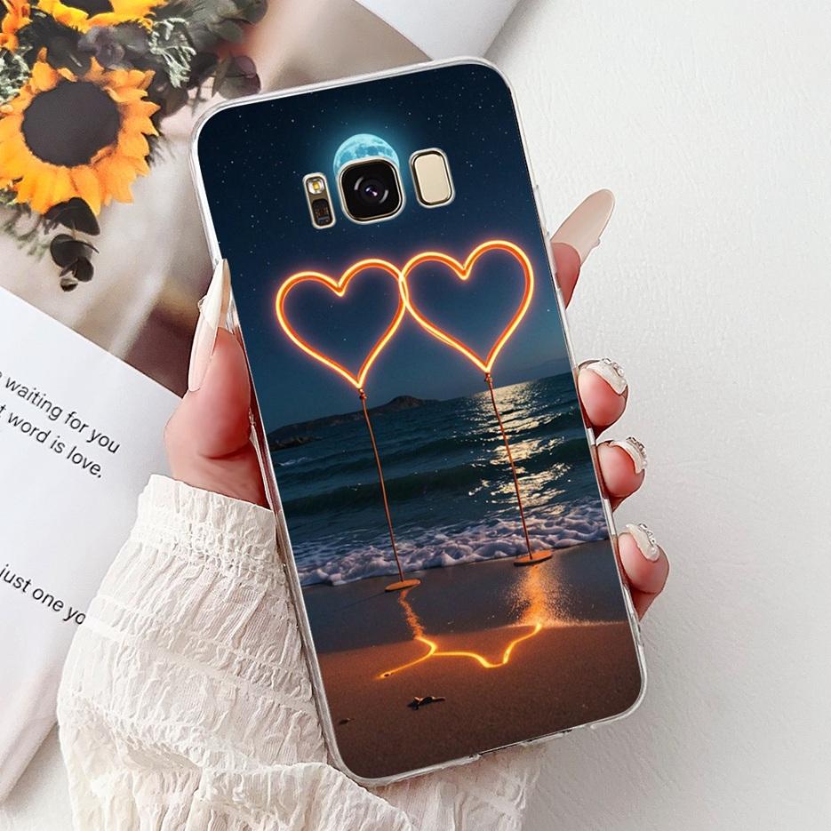 For Samsung Galaxy S8 Plus Case SM-G955F Luxury Flowers Painted Cover Soft Slim Phone Case For Samsung S8 S8+ GalaxyS8 Plus Bags
