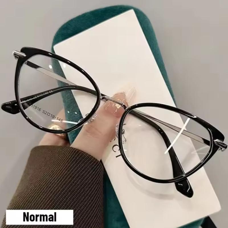 Outdoor Farbwechselnde Myopiebrille für Damen Student Mode Katzenaugenform Photochrome Myopiebrille