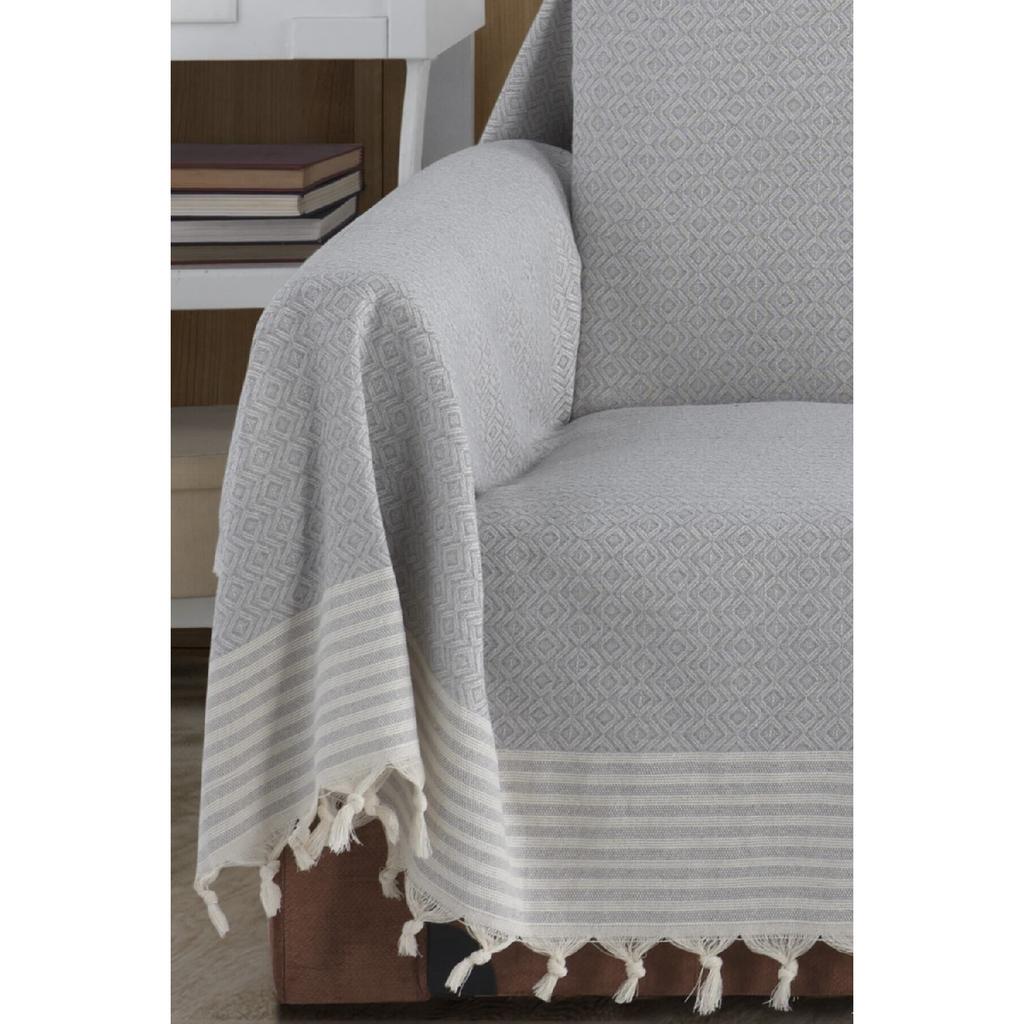 Organiczna tkanina Buldan pokrywająca beżowe ramiona Duży rozmiar 180 x 300 cm Fotel Sofa Sofa Narzuta bawełniana