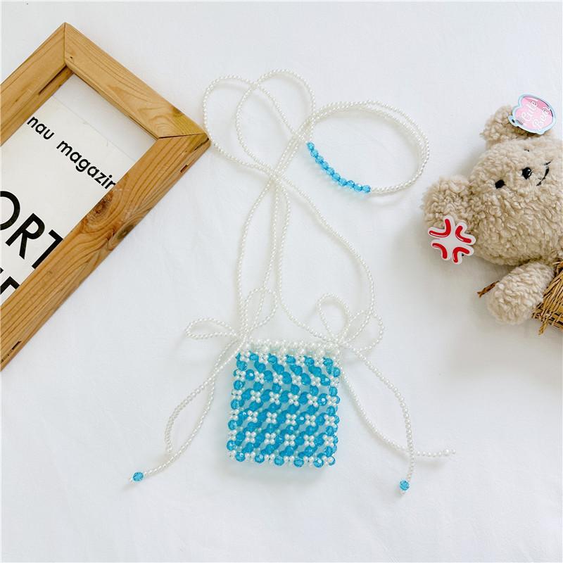 

Cute Handcrafted Pvc Beaded Sling Bag For Kids Available In Pink Blue And White Lightweight Design білий