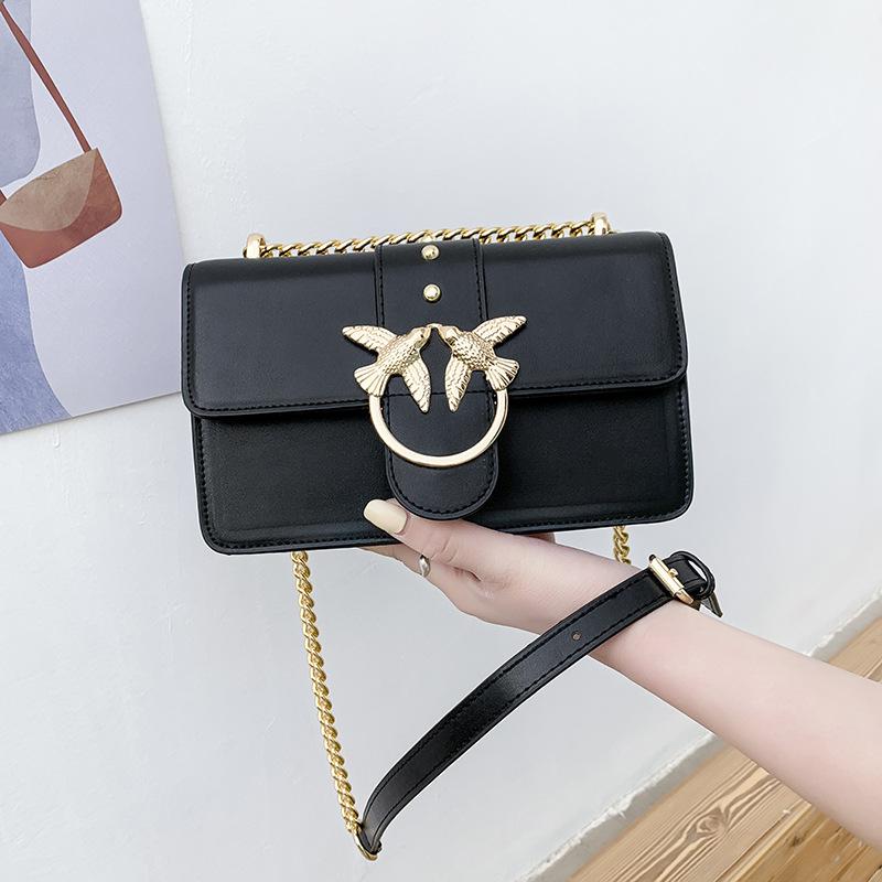 Sommer ny moteriktig ensfarget kjede svelgeveske allsidig enkel skulder diagonal spenn trendy dameveske