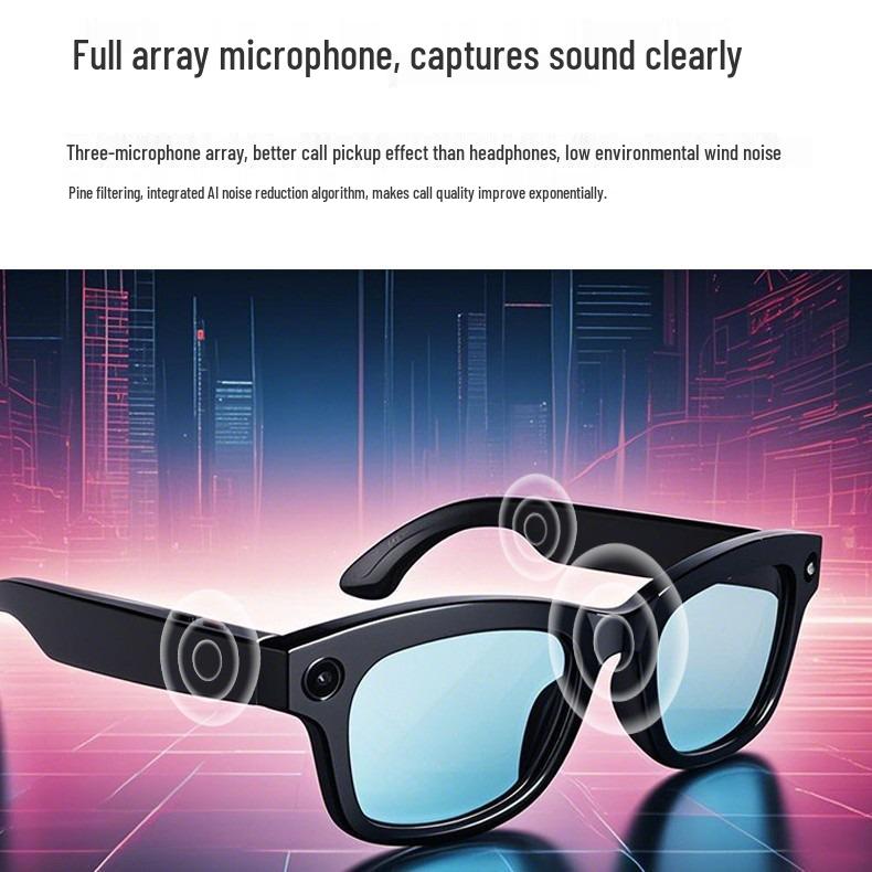 Ochelari Inteligenți Pixel M01Pro: 800w Foto AI, Traducere, Recunoaștere Obiecte, ChatGPT, Apeluri Bluetooth, Muzică