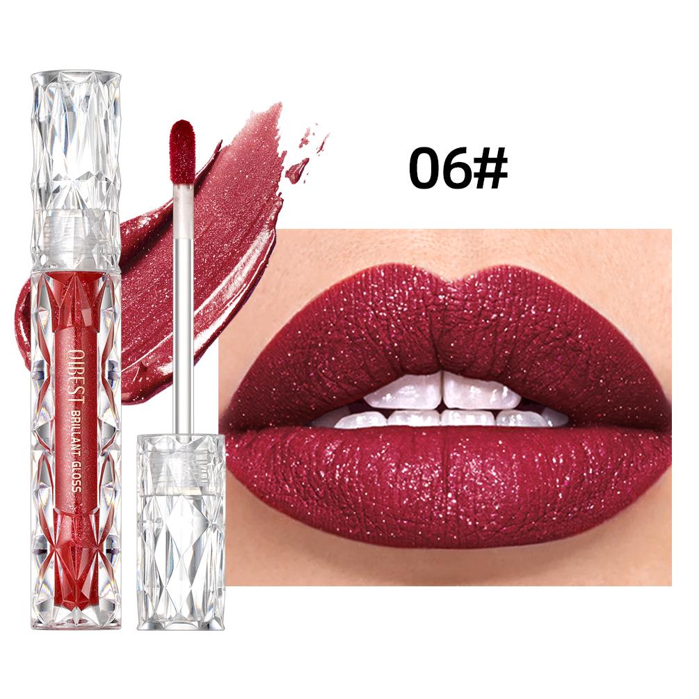 QIBEST Glitter Shimmer Vloeibare Lippenstift Hoge Kwaliteit Waterdicht Lichtgewicht Lipgloss Langdurige Lip Tint Make-up Voor Vrouwen Lipvlek