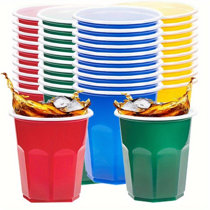 100/200pcs Vibrant MutiColor Plastic Cups Multi Color Cups for Hot and Cold Beverages - Perfect for Parties, Weddings, Graduation and Family Gathering