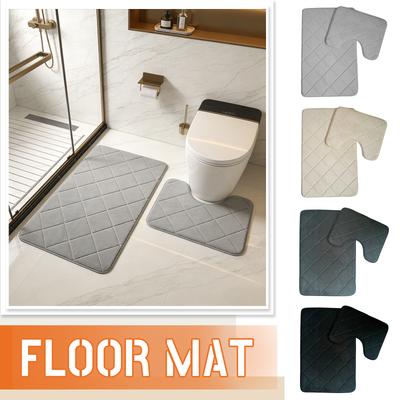 Bathroom Rugs Color Bath Mats 2 Set Bath Mats For Bathroom Toilet Mats Universal Soft Comfortable Water Absorption Non- Thick Easier To Dry For Bathro