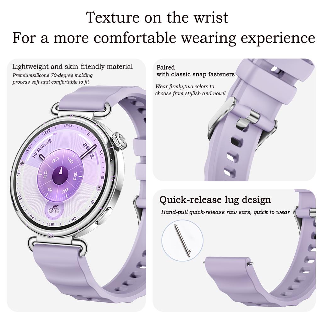 18mm Řemínek k hodinkám pro Huawei Watch GT6 GT5 GT4 41mm Sportovní silikonový řemínek pro Huawei Watch GT5 Pro 42mm Náramek Příslušenství Ženy
