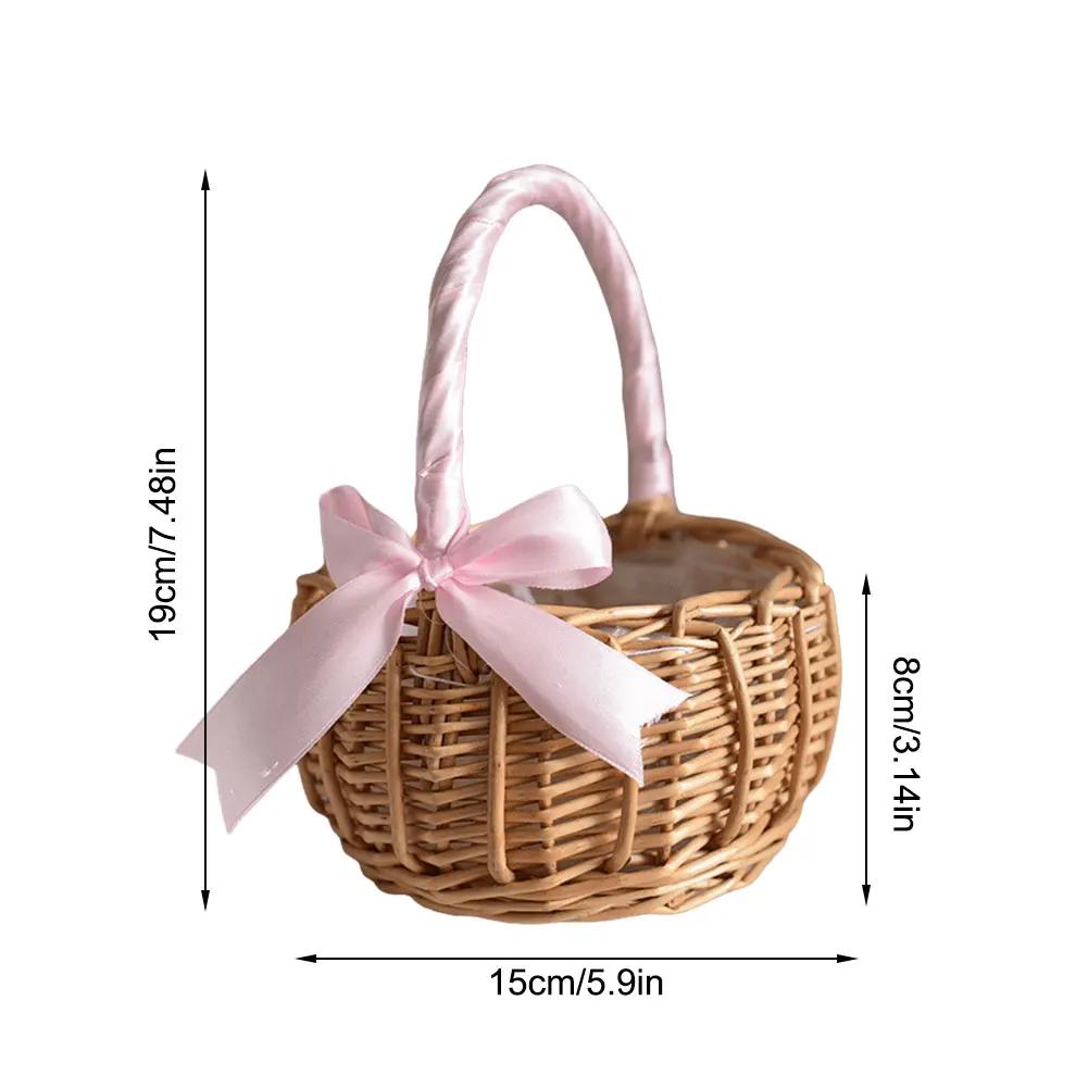 Handgeflochtener Weidenkorb mit Griff Weidenkorb für Allerlei Weiden-Blumenkörbe Aufbewahrungskörbe zur Aufbewahrung von Unordnung