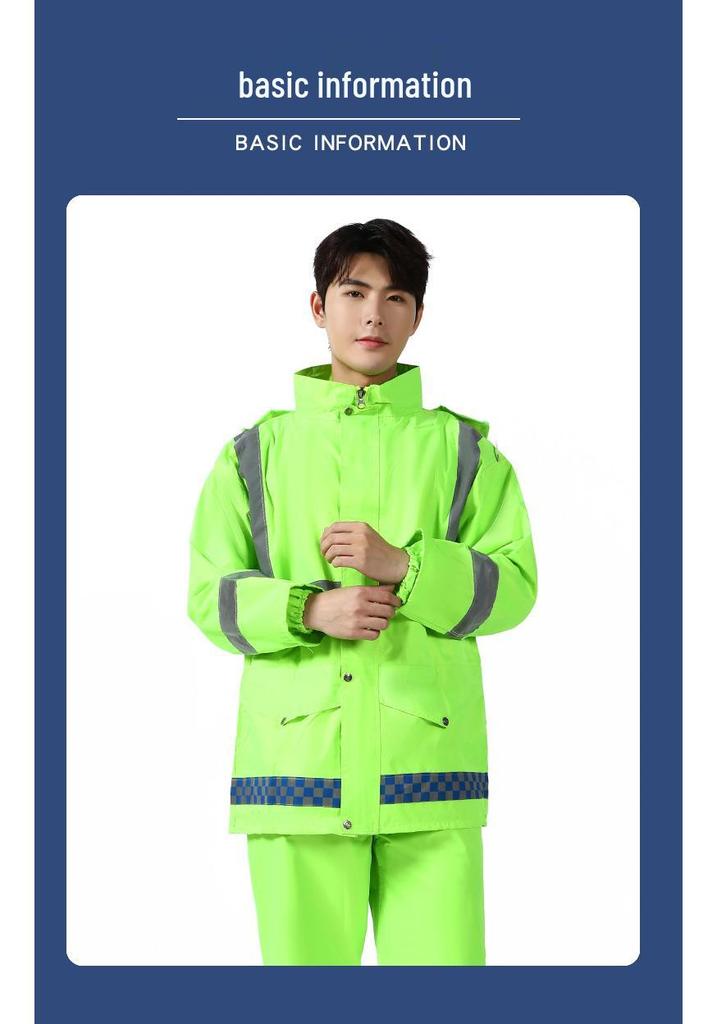 Set Impermeabile e Pantaloni Riflettenti 150D: Spalle scoperte, Spessore maggiorato, Protezione integrale per lavori gravosi e sotto la pioggia battente.