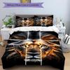 3pcs Lion Face Bedding Set - 1 Duvet Cover + 2 Pillowcases(Core Not Included), Machine Washable Polyester Yy251216130