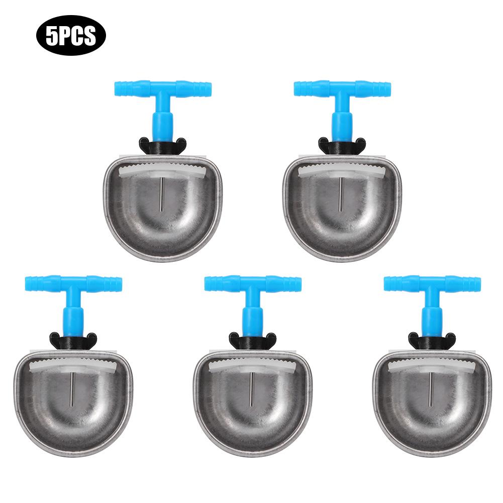 5Pcs Stainless Steel Automatic Rabbit Drinker Nipple Drinking Bowl Waterer Farm Accessory
