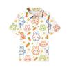 Kids Short Sleeve Polo Shirt Animal Print Casual Top Button Down Collar Lightweight Summer Tee for Boys Girls