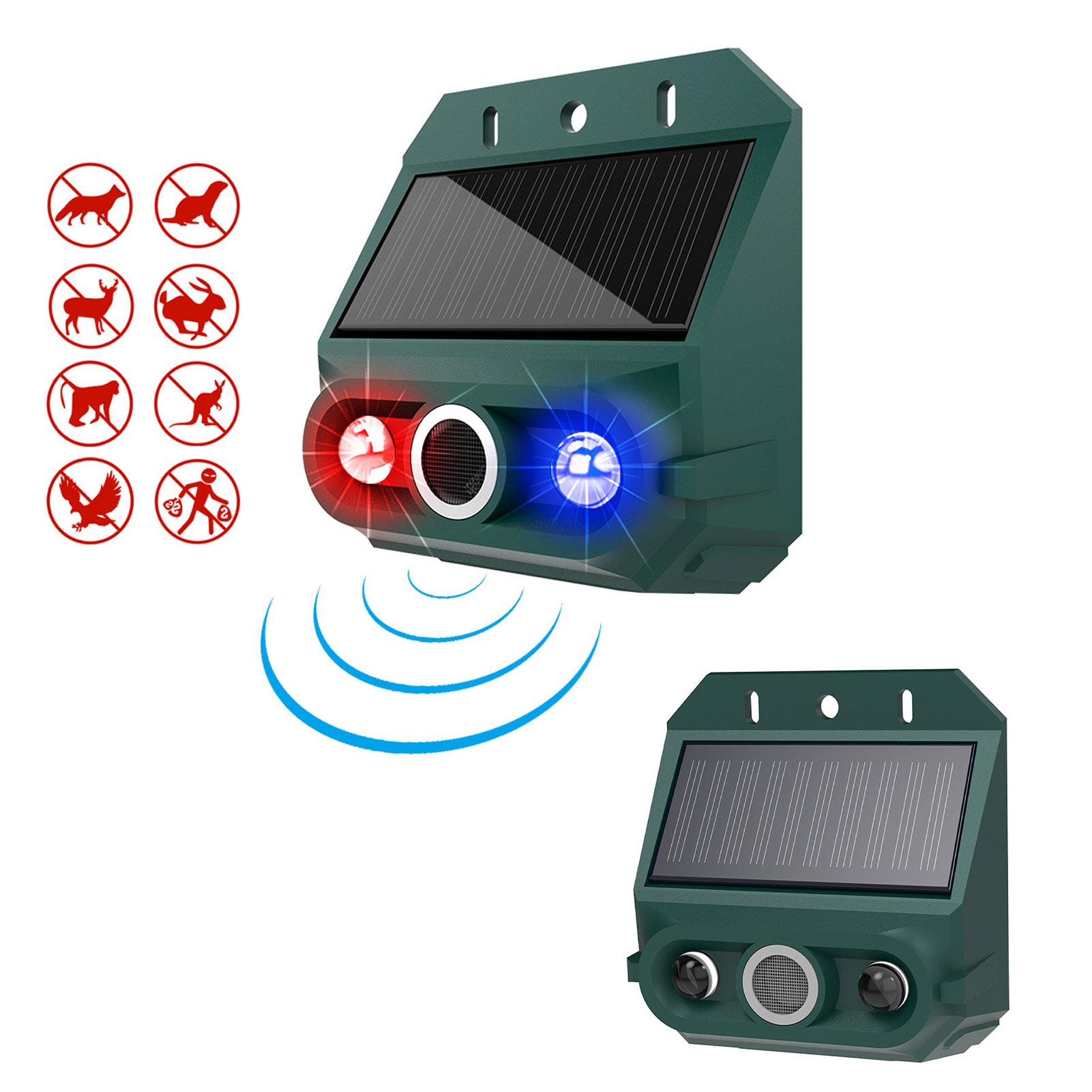 Zonne-Bewegingsmelder Alarm Dierafweerder met Stroboscooplicht 129dB Sirene 4 Modi IP55 Waterdicht Beveiligingsapparaat voor Tuin Boerderij Tuin Buitenbeveiliging