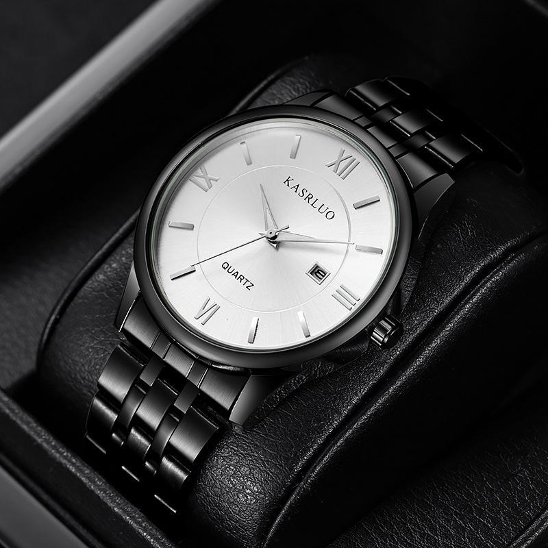 Men'S Watch Adult Student Business Casual Fashion Calendar Steel Belt Men'S Watch Waterproof 30M