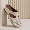 Hollow Out Mesh Flip Flops Falts Sandals Women Pu Leather Summer Slippers Fashion Slides Round Toe Casual Ladies Shoes New 2026