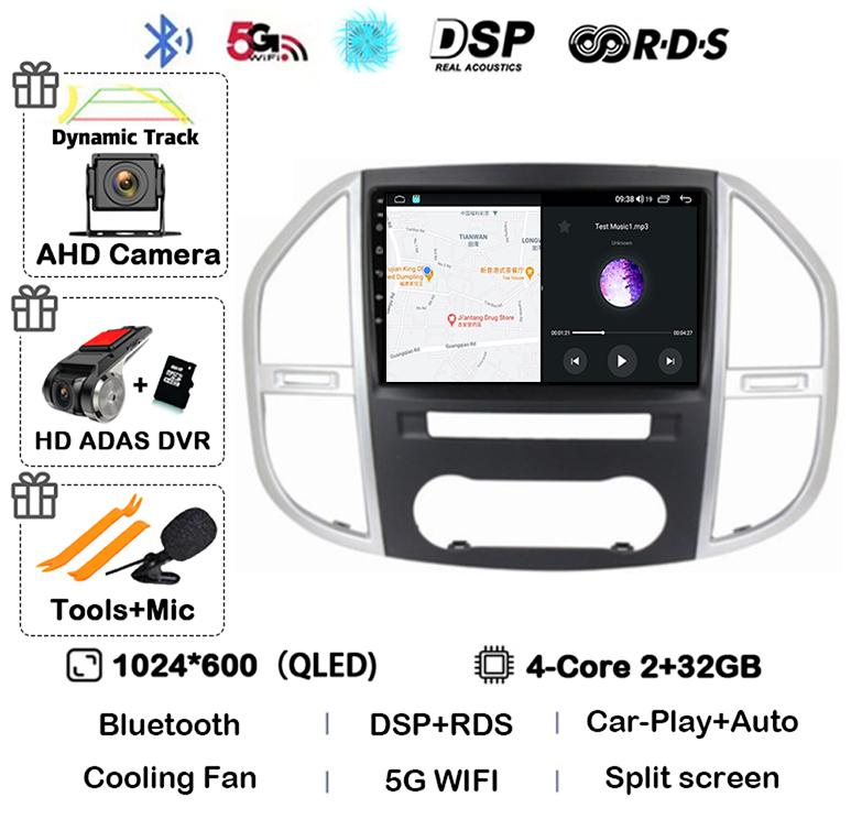 Android 14 Carplay Auto Car Radio For Mercedes Benz Vito W447 2014-2021 Multimedia GPS Video Player 360 Camera Stereo Head Unit