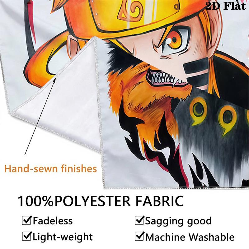 Naruto Nine Tails Fusion Wall Tapestry Aesthetic Wall Hanging Printed Fabric Blanket Decorative Tapestries For Bedroom Living Room Home Decor